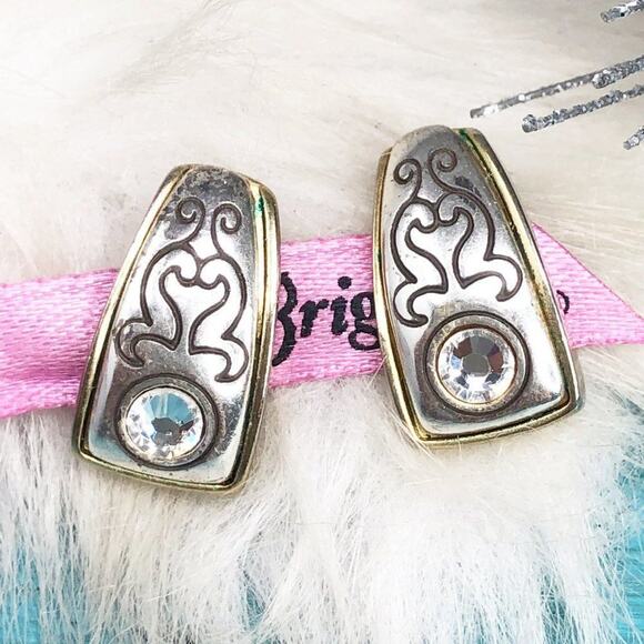 Brighton Aries Two Tone Crystal Drop Post Earrings - Picture 3 of 5